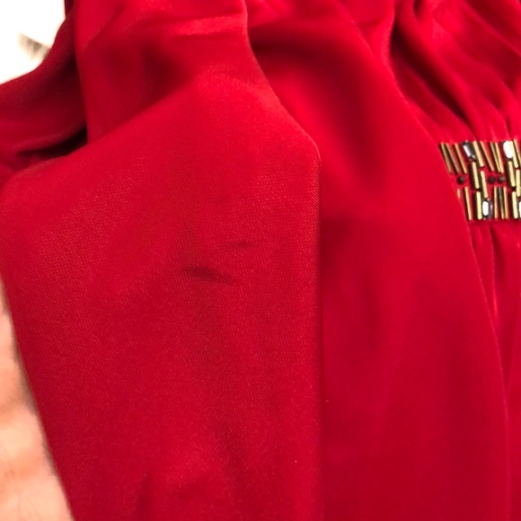 Red BCBG Event Dress Long Sleeve Low Cut Back - Picture 7 of 7